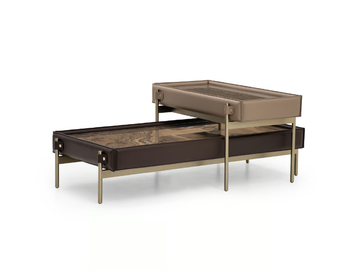 V216 - Rectangular Tobacco Brown marble coffee table by formitalia luxury group - view 2
